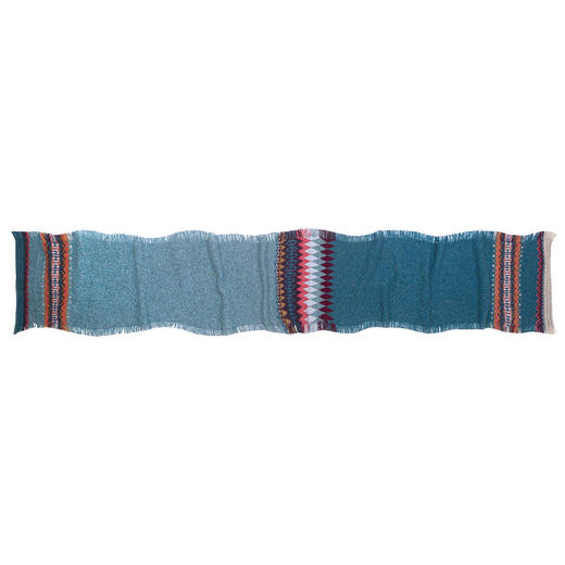 Red and blue fair isle scarf